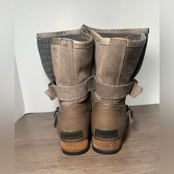 Sorel Major Moto Biker Boots Womens 7 Suede Leather Harness Combat NL2308-227. - Picture 6 of 10